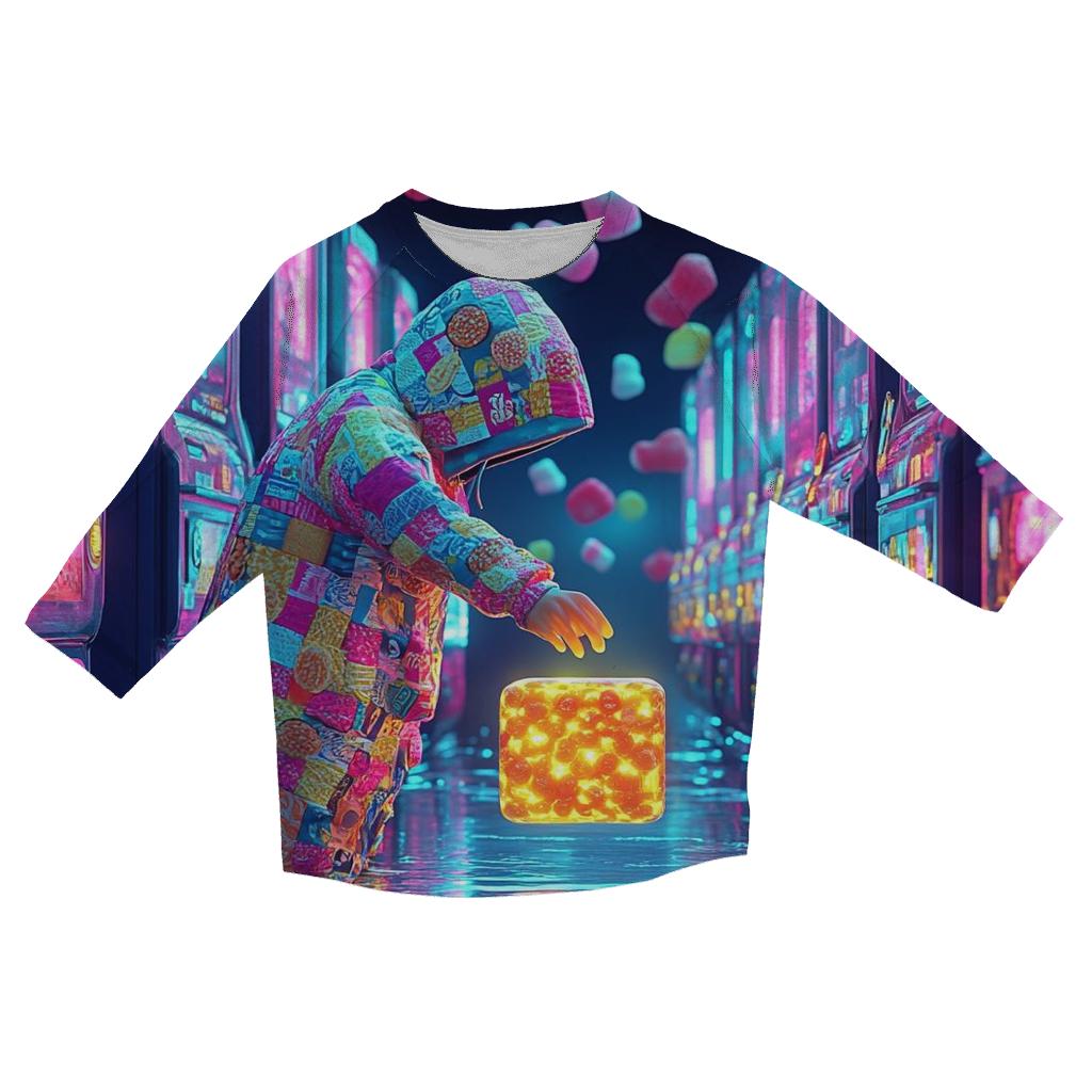 Retro Midnight Snack Arcade trendy 3/4 sleeve tops