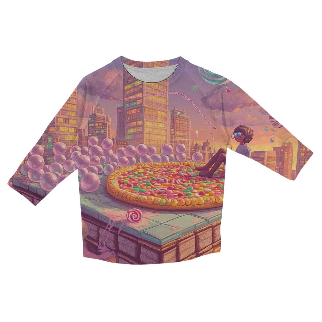 Bubblegum City Rooftop Feast fashion 3/4 sleeve shirts