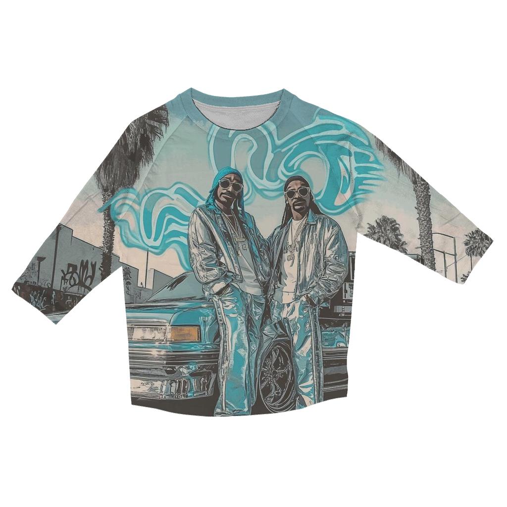 West Coast Lowrider Groove With Snoop And Dre cotton quarter sleeve shirts