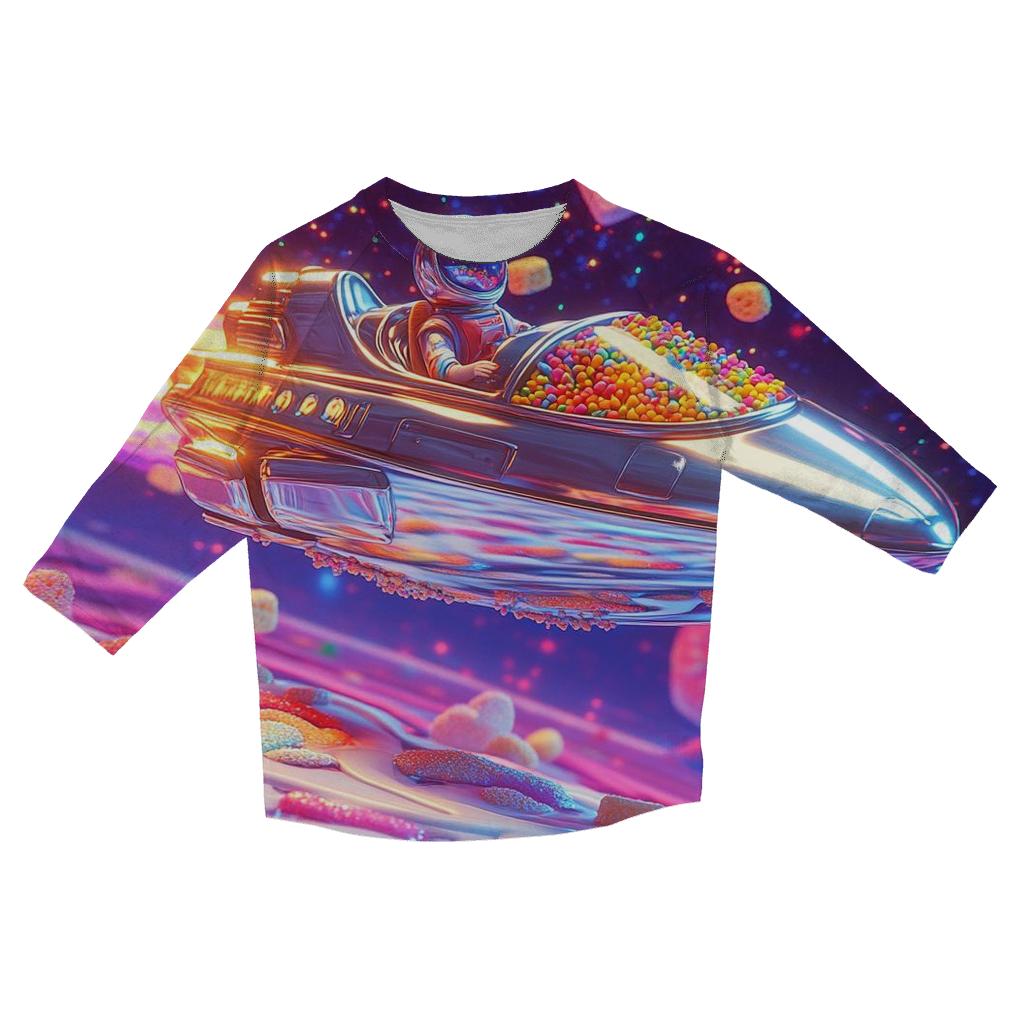 Cosmic Cereal Splash Racer printed three quarter sleeve shirts