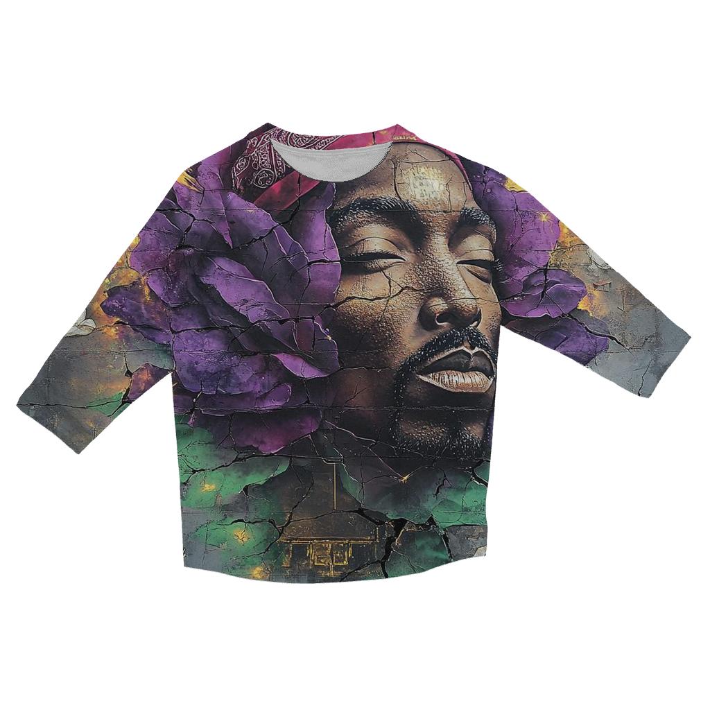 Tupac Rose In The Concrete Jungle custom 3/4 sleeve shirts