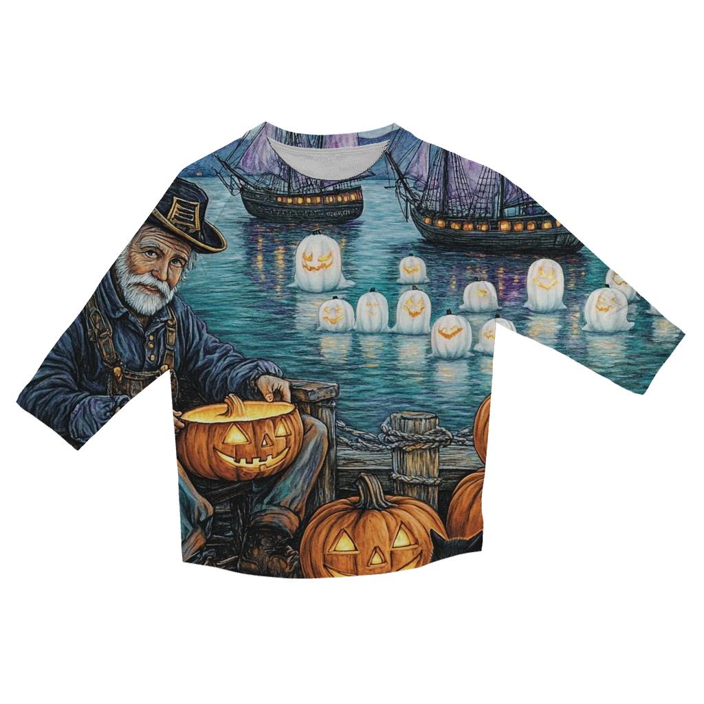 Lantern Maker Of The Haunted Harbor fashion 3/4 sleeve shirts
