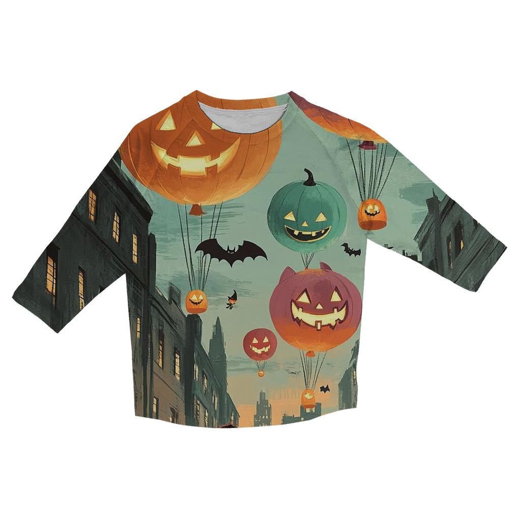 Skyline Parade Of The Spooky Balloons casual three quarter sleeve shirts