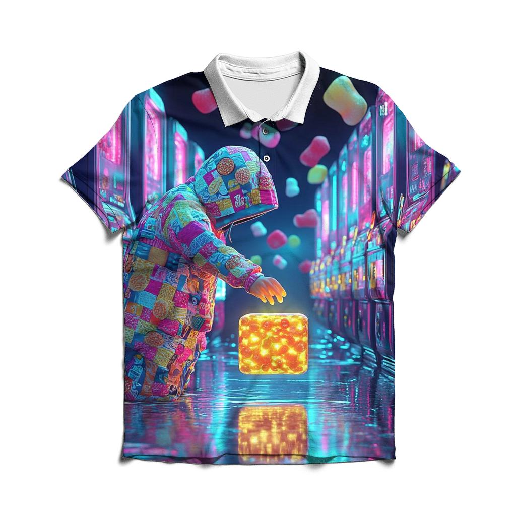 Retro Midnight Snack Arcade branded logo polo shirts
