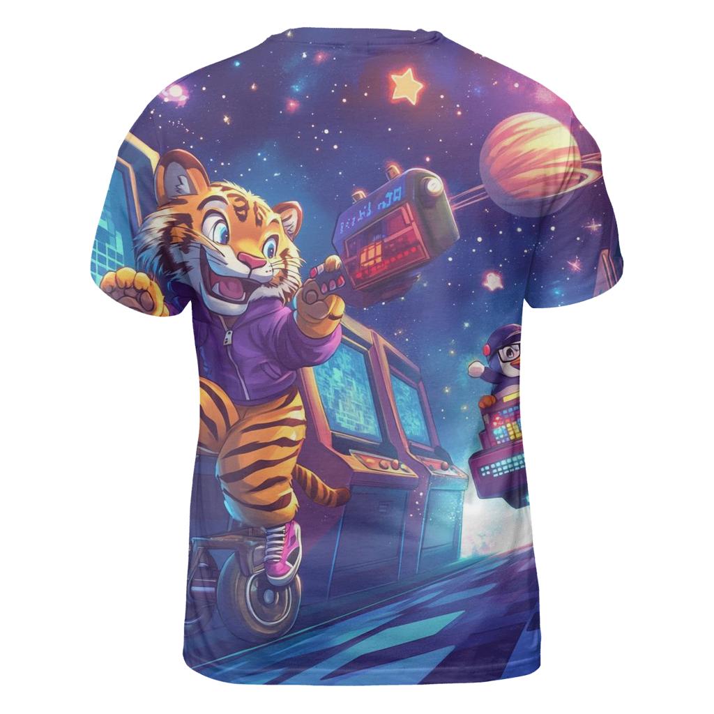 Cosmic Arcade Animal Uprising vibrant all-over design tees