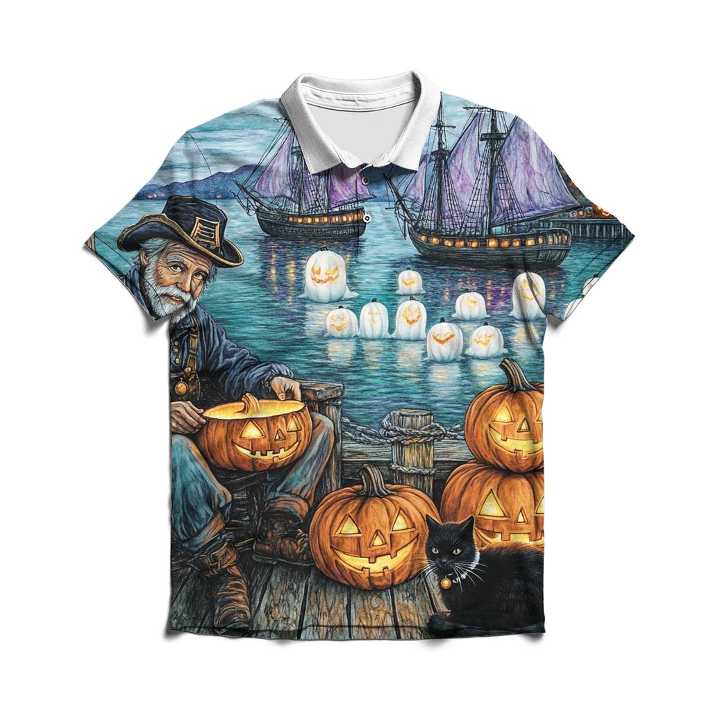 Lantern Maker Of The Haunted Harbor classic pique polos