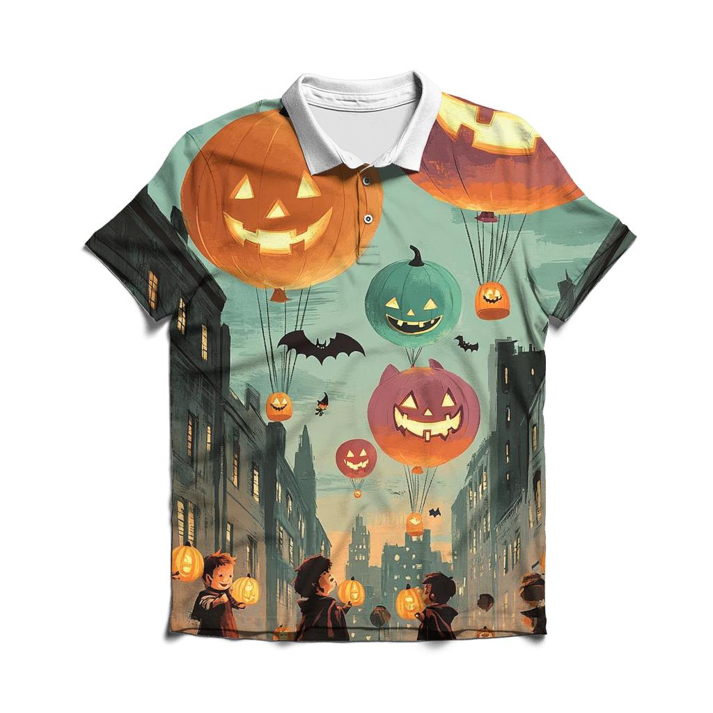 Skyline Parade Of The Spooky Balloons designer slim fit polos