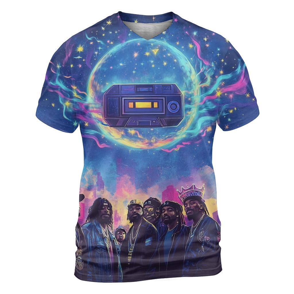 Golden Era Cypher Under The Boombox Moon designer pattern shirts