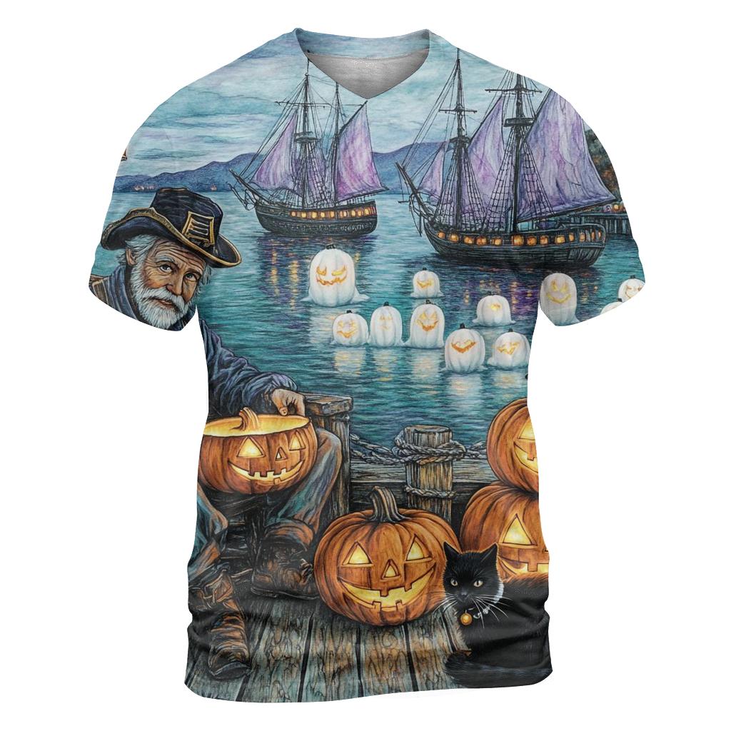 Lantern Maker Of The Haunted Harbor trendy printed shirt styles