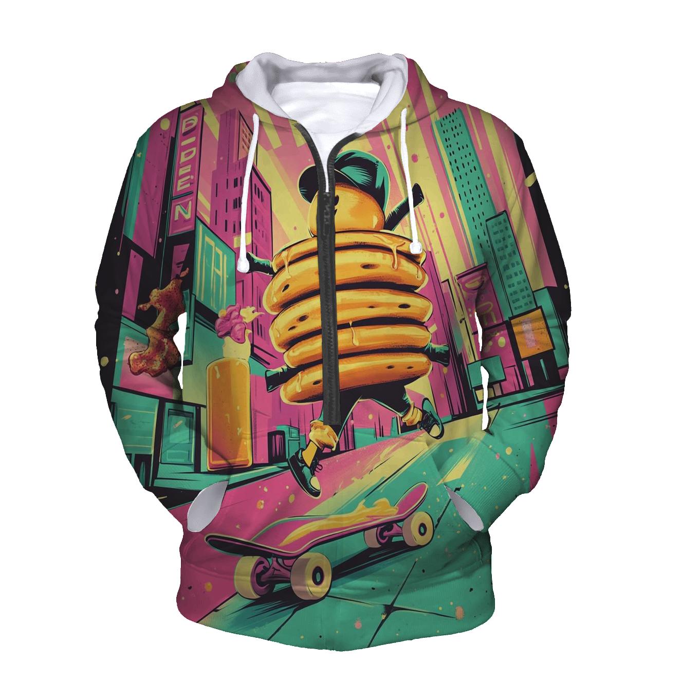 Neon Breakfast Skate Crew printed hoodies