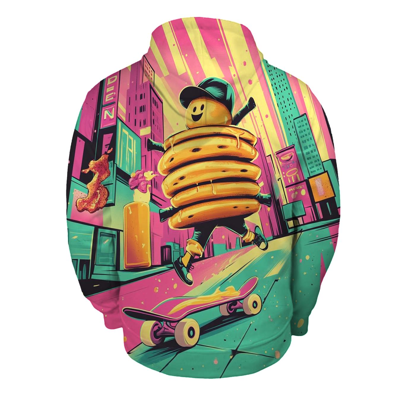 Neon Breakfast Skate Crew printed hoodies