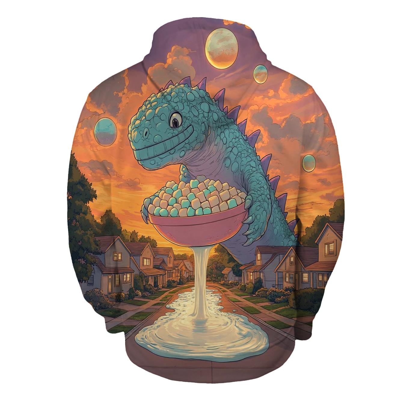 Suburban Kaiju Breakfast Parade designer hoodies