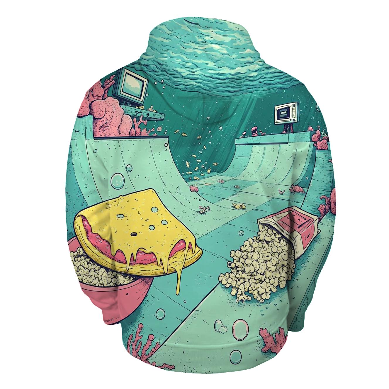 Skatepark Underwater Snack Attack custom hoodies