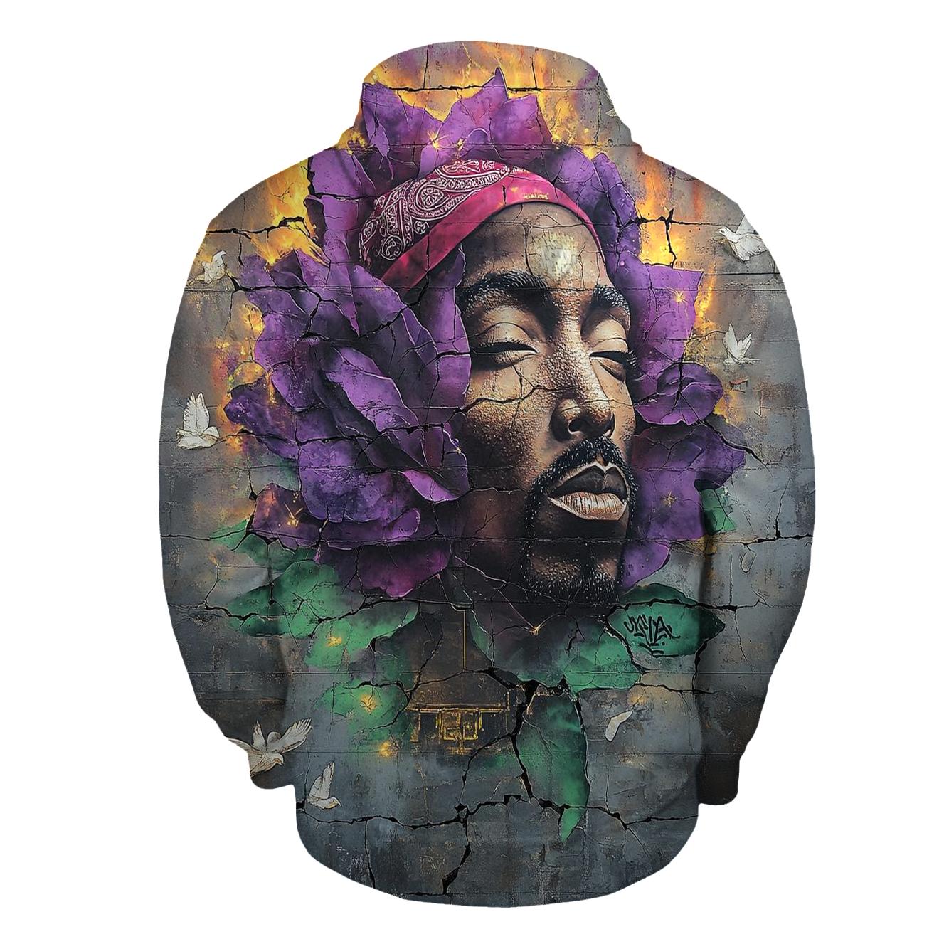 Tupac Rose In The Concrete Jungle heavyweight hoodies
