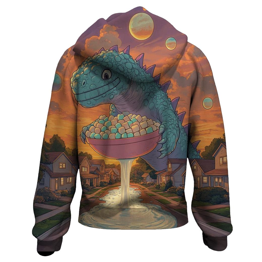 Suburban Kaiju Breakfast Parade zip-up hoodies