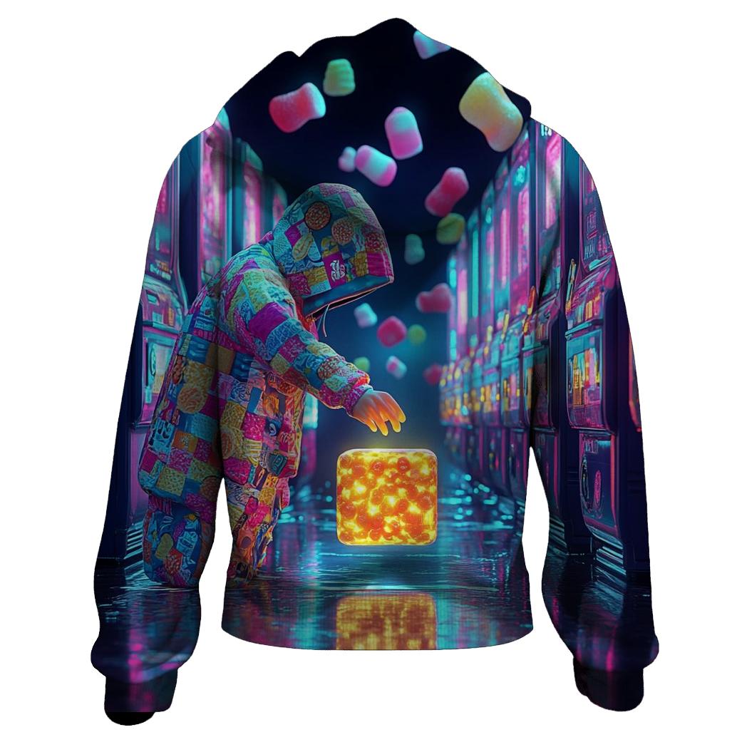 Retro Midnight Snack Arcade zip-up hoodies