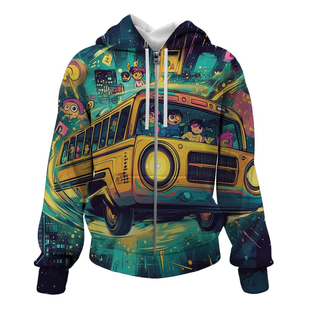Time Traveling Boom Box Bus pullover hoodies