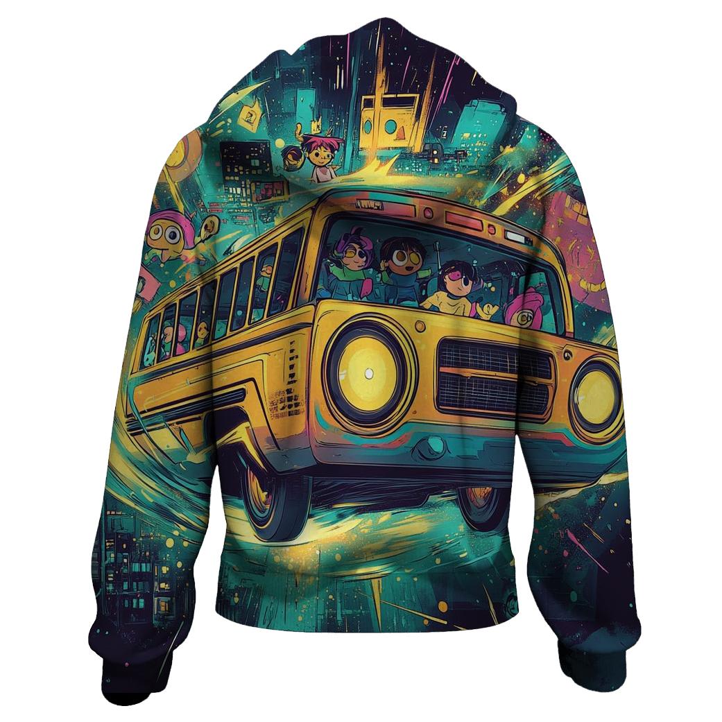 Time Traveling Boom Box Bus pullover hoodies