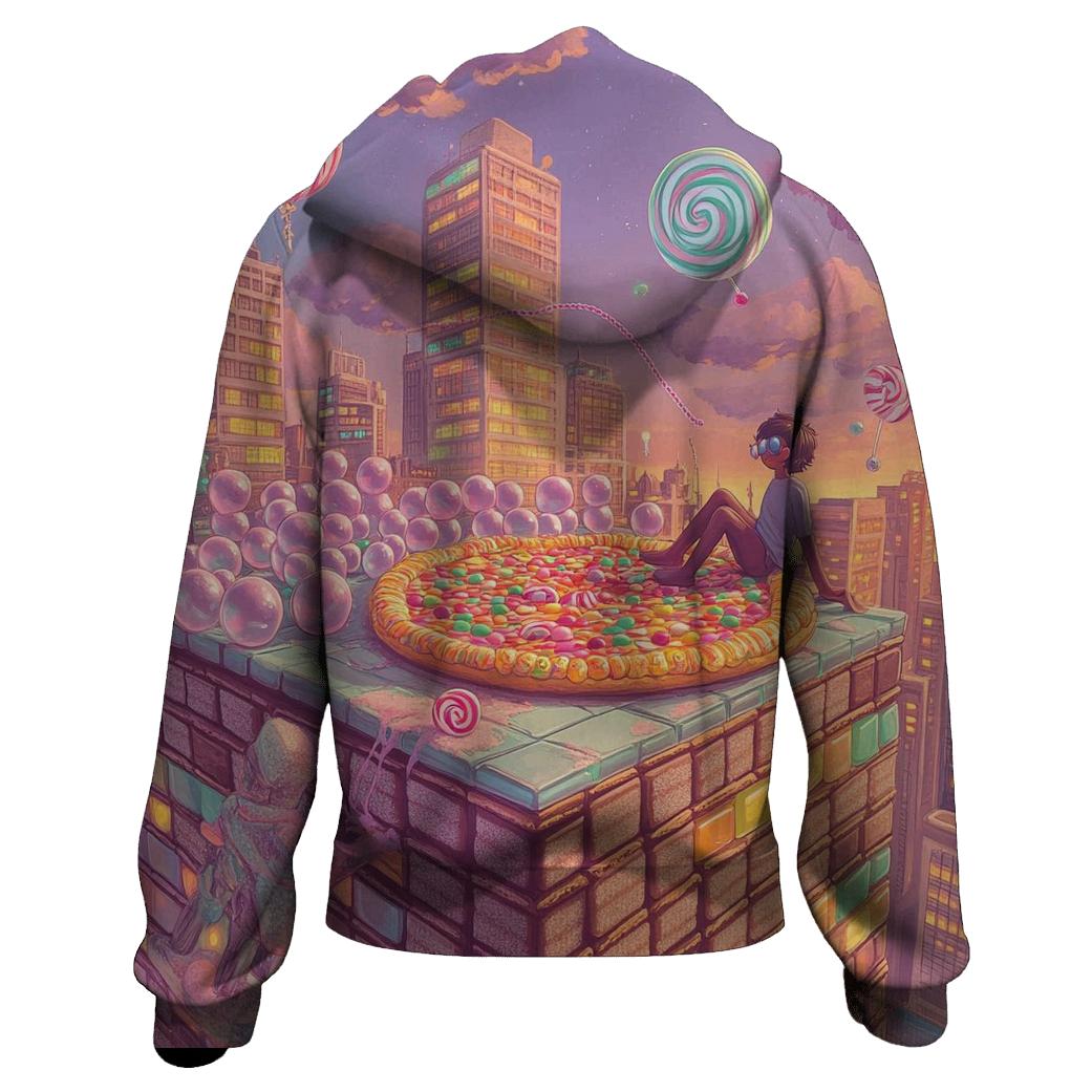 Bubblegum City Rooftop Feast hoodie designs