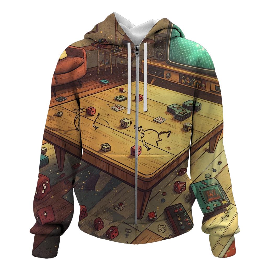 Living Game Night Coffee Table printed hoodies