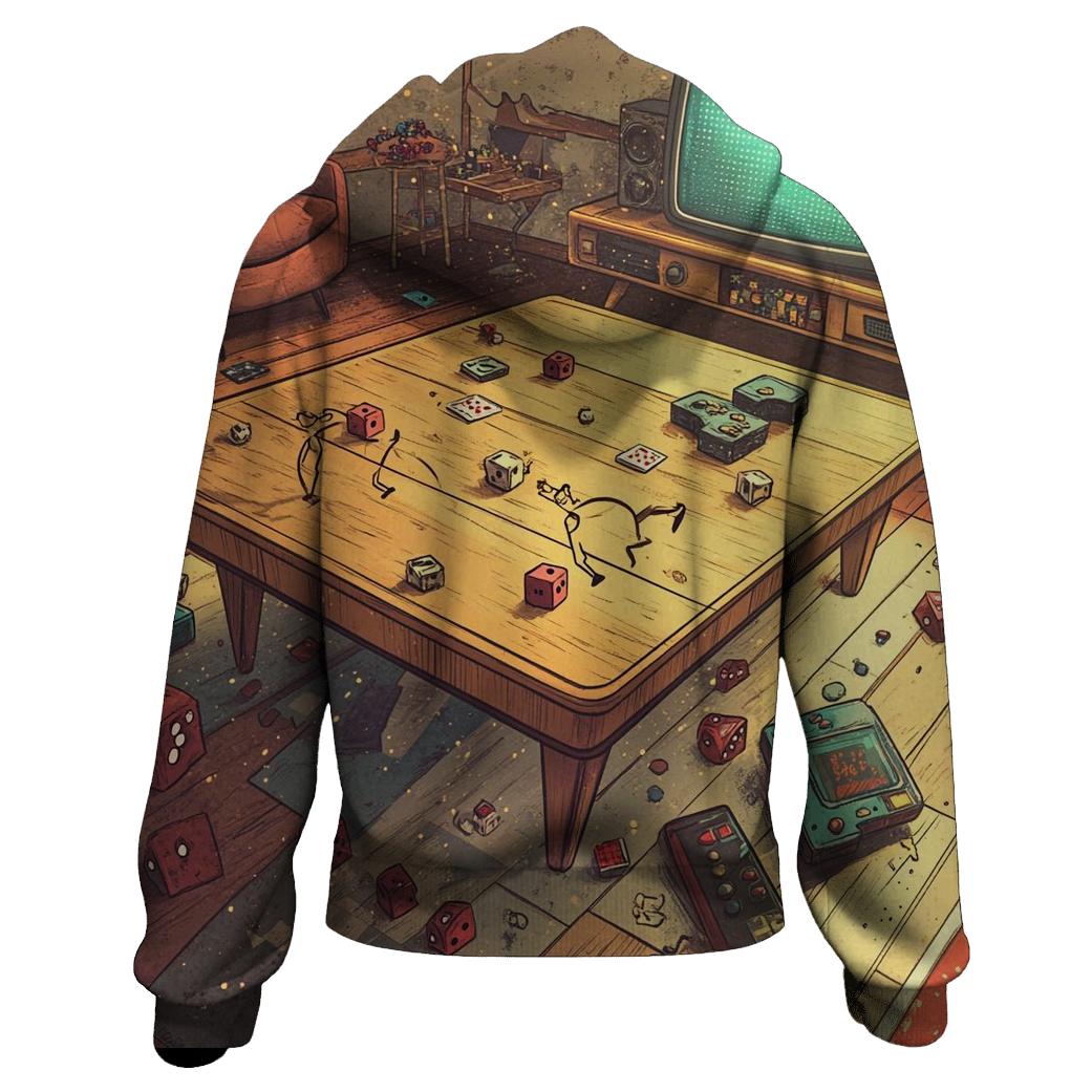 Living Game Night Coffee Table printed hoodies
