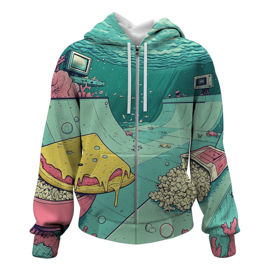 Skatepark Underwater Snack Attack pullover hoodies
