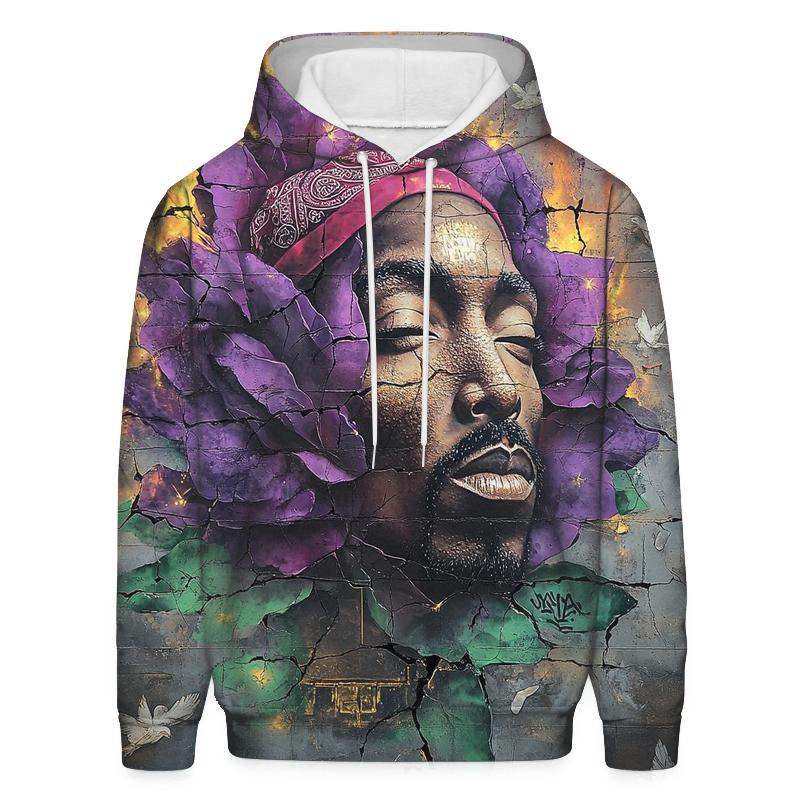 Tupac Rose In The Concrete Jungle graphic hoodies