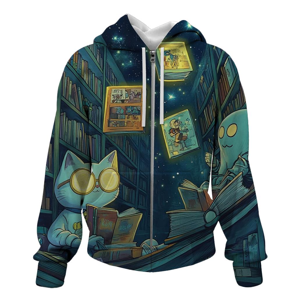 Cosmic Library Of Misplaced Cartoons heavyweight hoodies