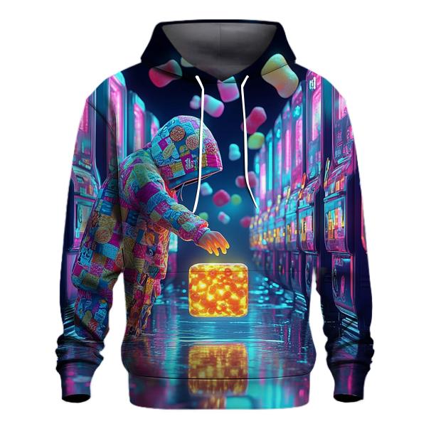 Retro Midnight Snack Arcade embroidered hoodies