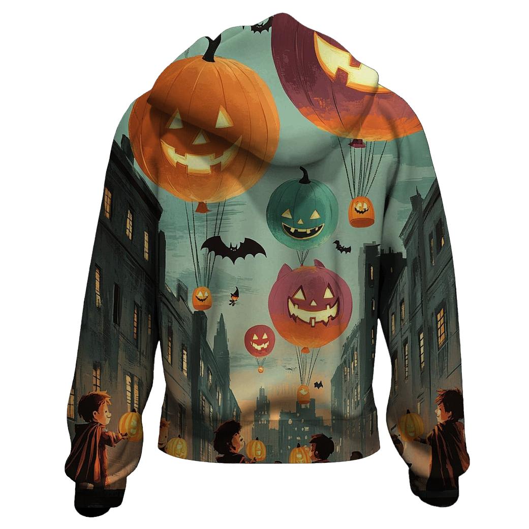 Skyline Parade Of The Spooky Balloons graphic hoodies