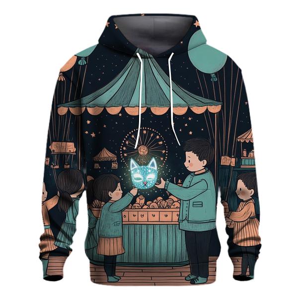 Moonlit Carnival With Halloween Masks heavyweight hoodies