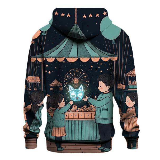 Moonlit Carnival With Halloween Masks heavyweight hoodies