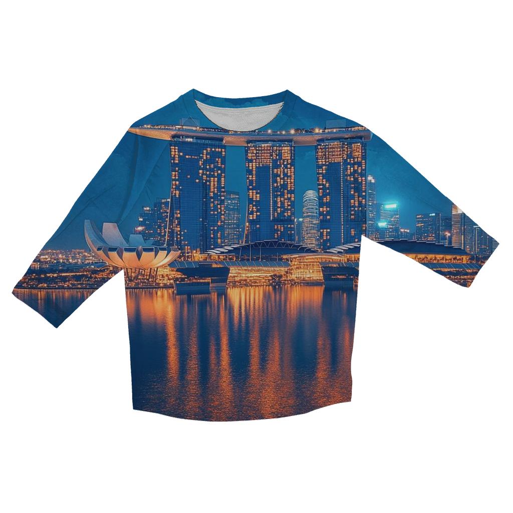 Marina Bay Sands Singapore Skyline designer 3/4 sleeve blouses