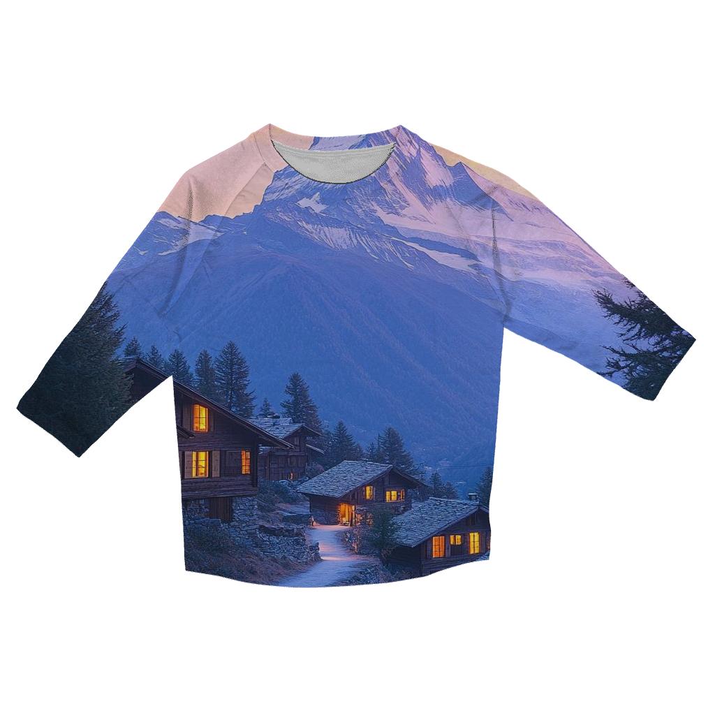 Matterhorn Peak Over Zermatt casual three quarter sleeve shirts
