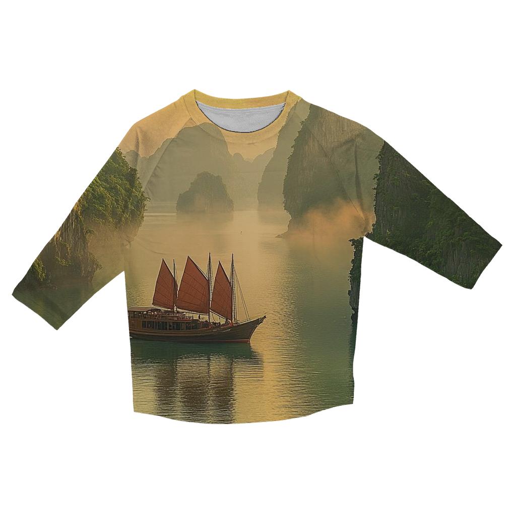 Ha Long Bay Limestone Isles printed three quarter sleeve shirts
