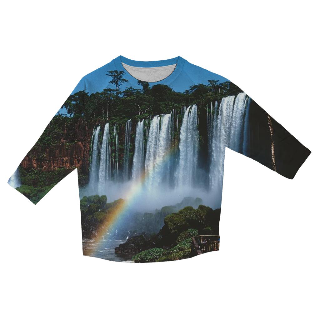 Iguazu Falls Rainbow Mist stylish quarter sleeve tops