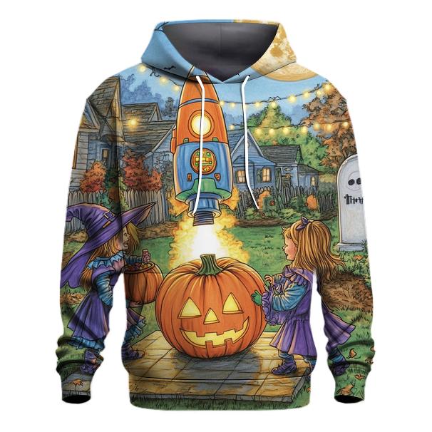 Backyard Halloween Rocket Launch Club custom hoodies