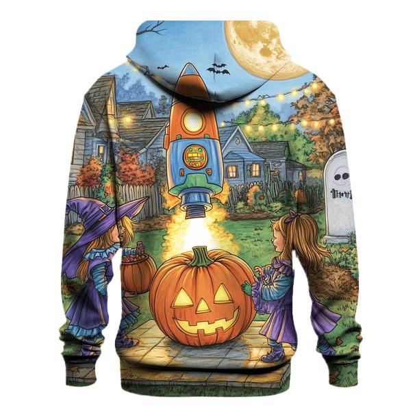 Backyard Halloween Rocket Launch Club custom hoodies