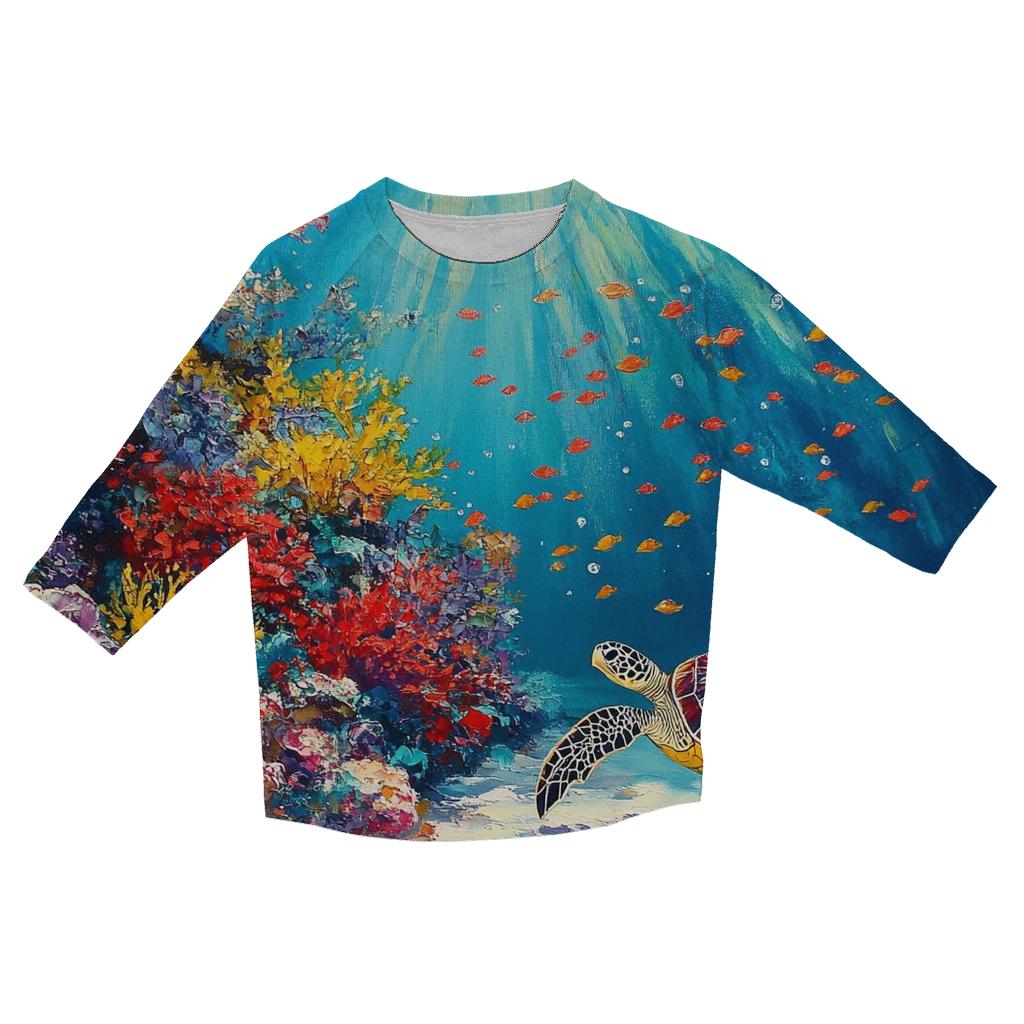 Great Barrier Reef Coral Garden stylish quarter sleeve tops