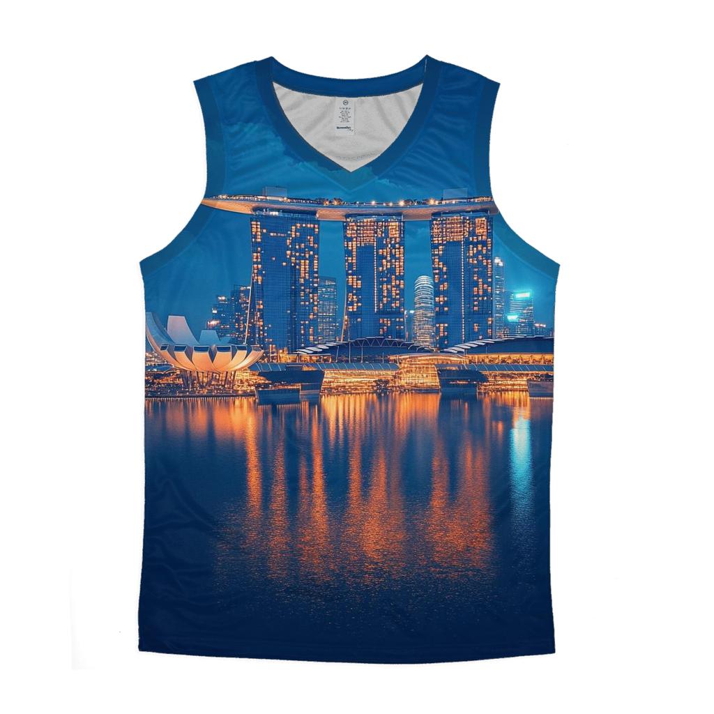 Marina Bay Sands Singapore Skyline custom tank tops