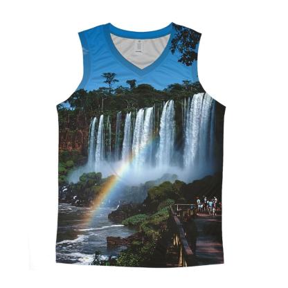 Iguazu Falls Rainbow Mist cotton sleeveless tops