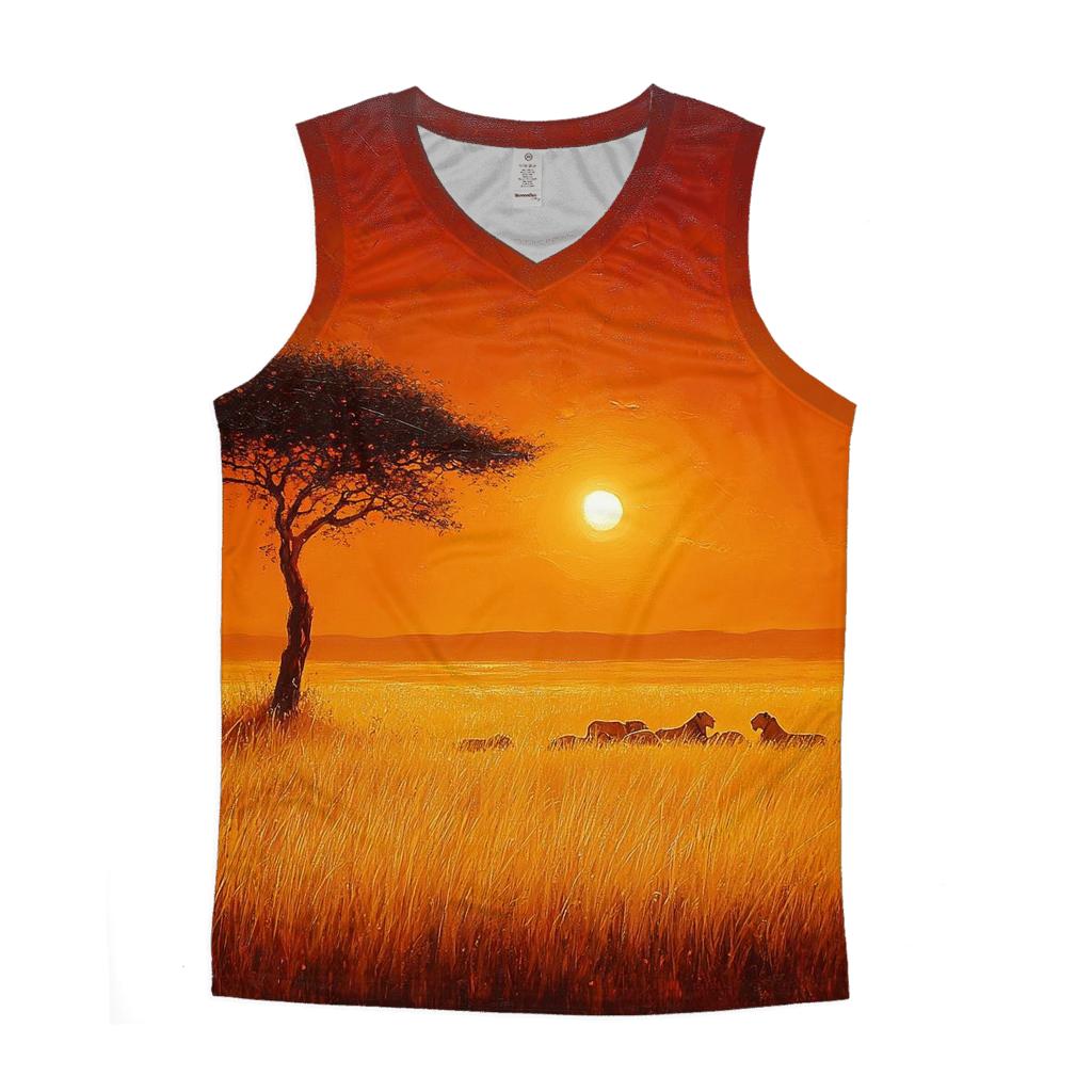Serengeti Savannah Sunset custom tank tops