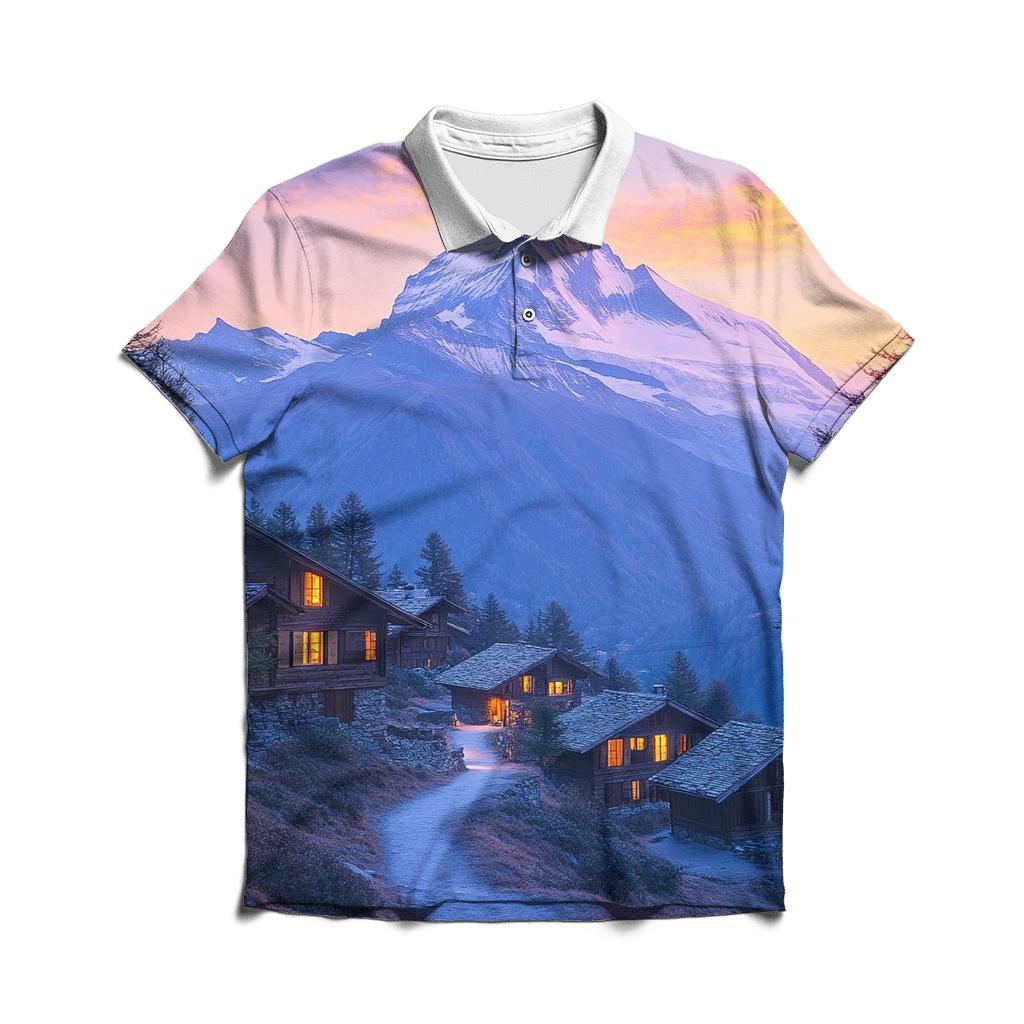 Matterhorn Peak Over Zermatt custom polo shirts