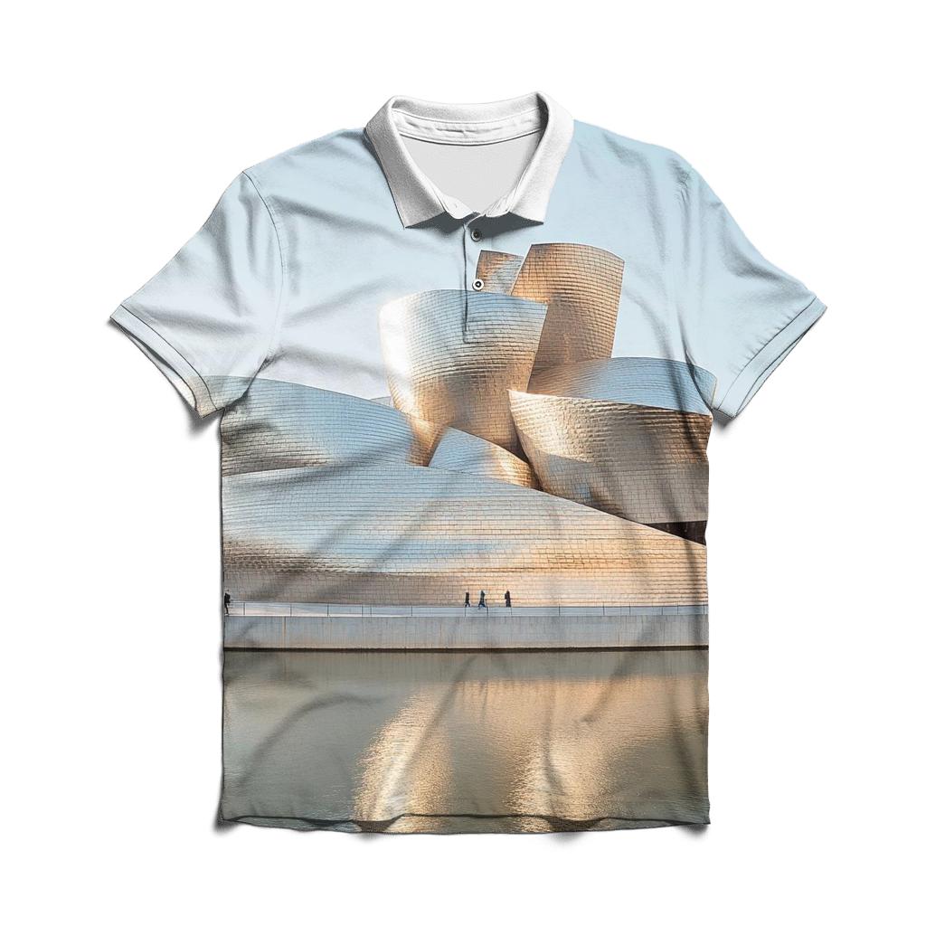 Guggenheim Museum Bilbao Curves branded logo polo shirts