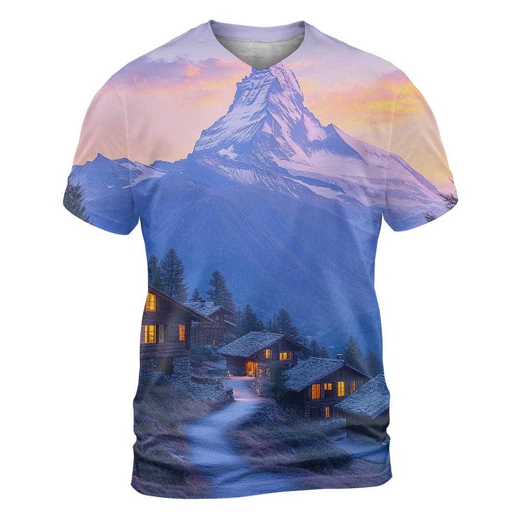 Matterhorn Peak Over Zermatt unique graphic print tees