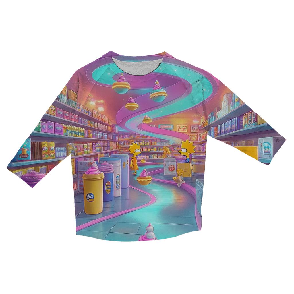 Kwik E Mart Dreamscape Aisles trendy 3/4 sleeve tops