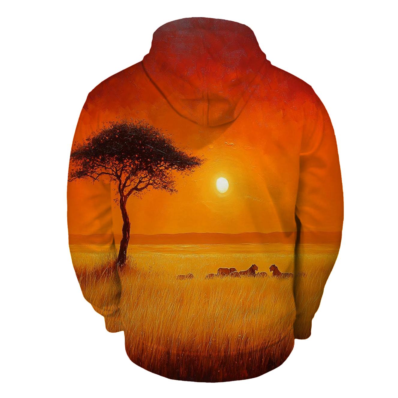 Serengeti Savannah Sunset designer hoodies