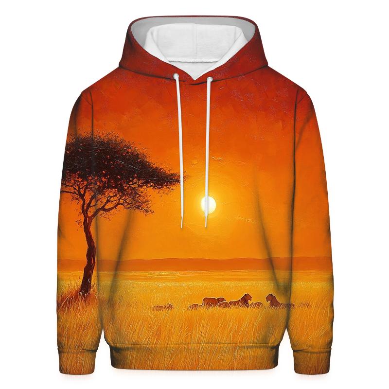 Serengeti Savannah Sunset designer hoodies
