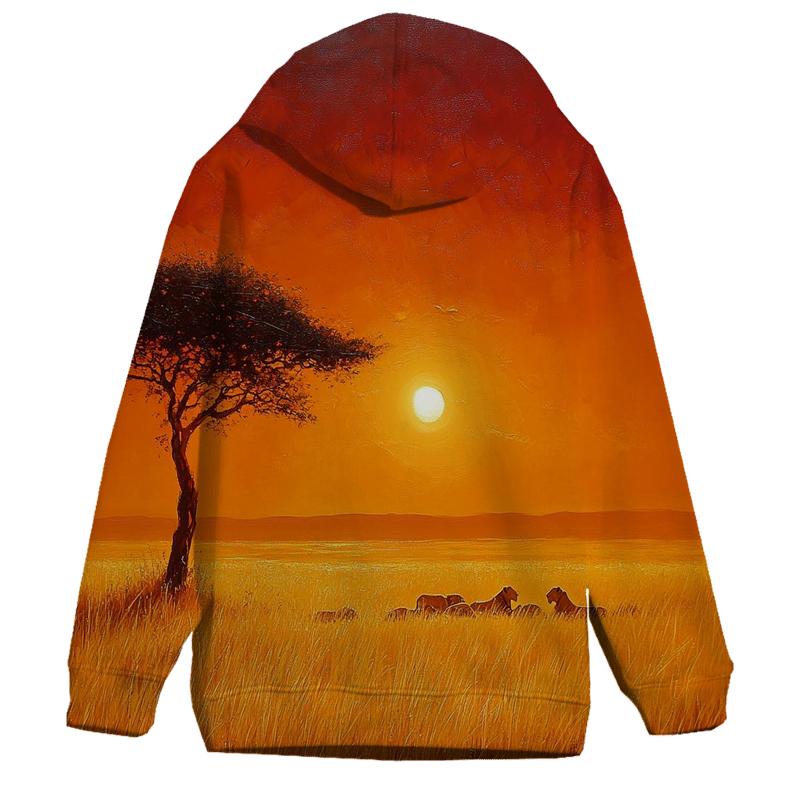 Serengeti Savannah Sunset designer hoodies