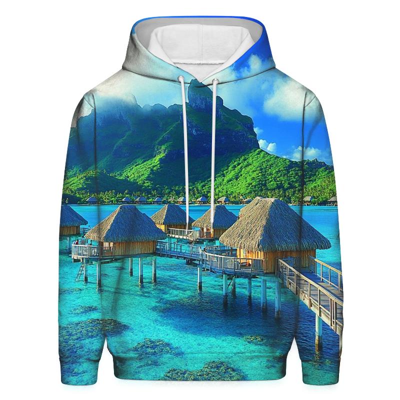 Bora Bora Lagoon Overwater Villas embroidered hoodies